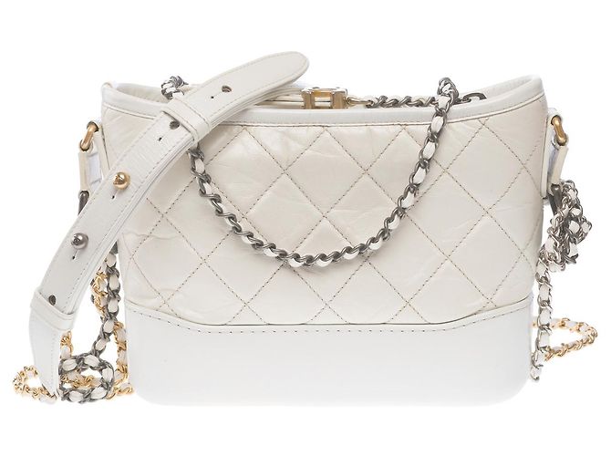 Gabrielle Borsa CHANEL in Pelle Bianca - 102703 Bianco - vista 2