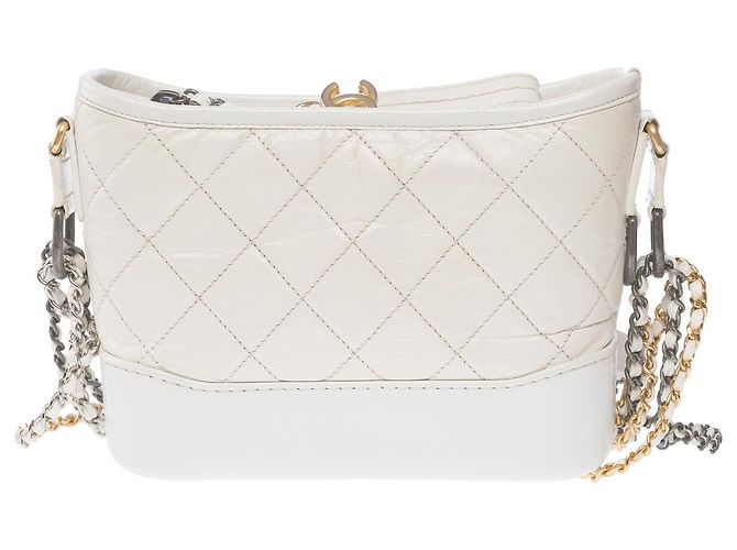 Gabrielle Borsa CHANEL in Pelle Bianca - 102703 Bianco - vista 3