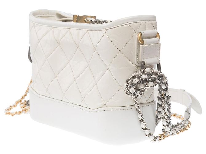 Gabrielle Borsa CHANEL in Pelle Bianca - 102703 Bianco - vista 4
