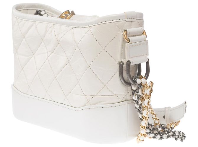 Gabrielle Borsa CHANEL in Pelle Bianca - 102703 Bianco - vista 5