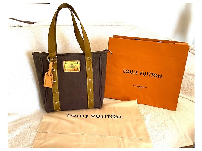 Louis Vuitton Antigua MM Tasche Braun Grün Canvas Khaki - Ansicht 2
