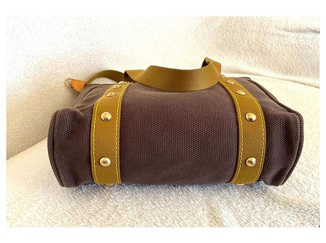 Louis Vuitton Antigua MM Tasche Braun Grün Canvas Khaki - Ansicht 5
