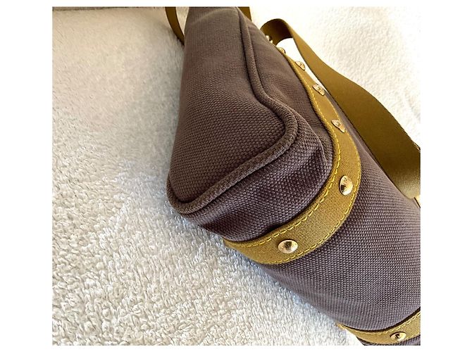 Louis Vuitton Antigua MM Tasche Braun Grün Canvas Khaki - Ansicht 6