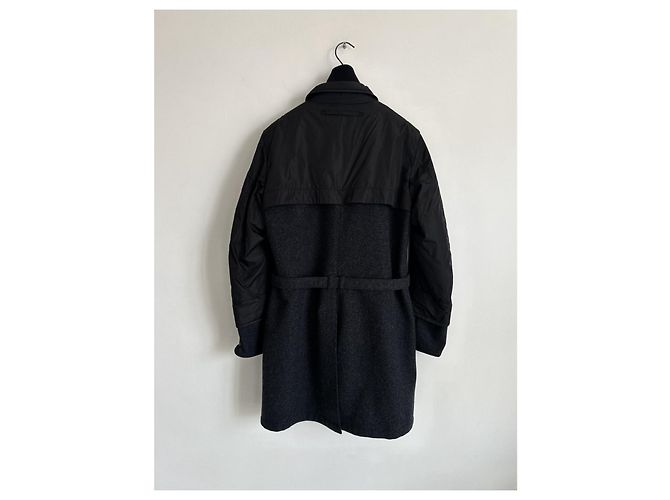 Abrigo doble de lana y nylon Prada negro - vista 15