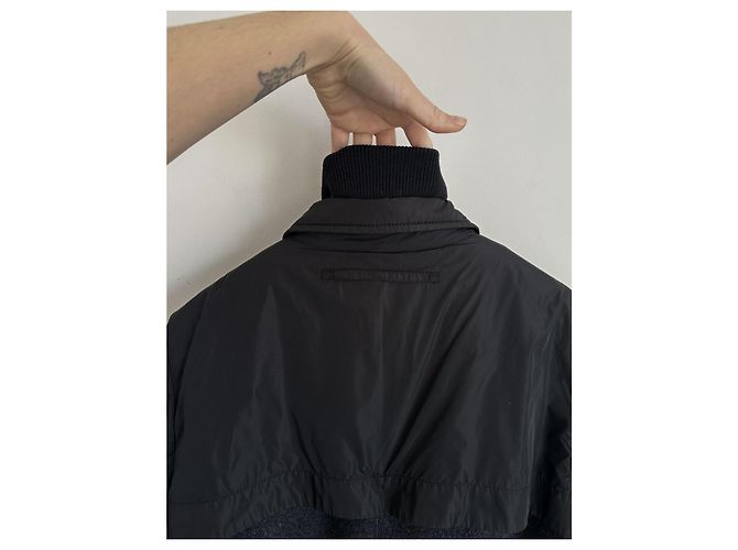 Abrigo doble de lana y nylon Prada negro - vista 16