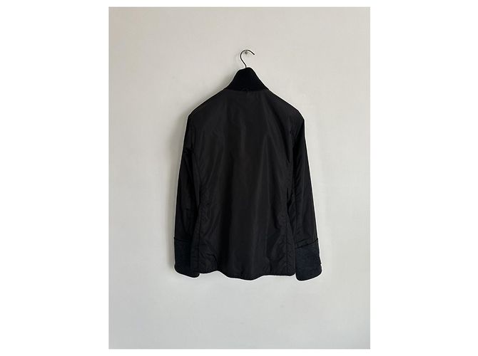 Abrigo doble de lana y nylon Prada negro - vista 17