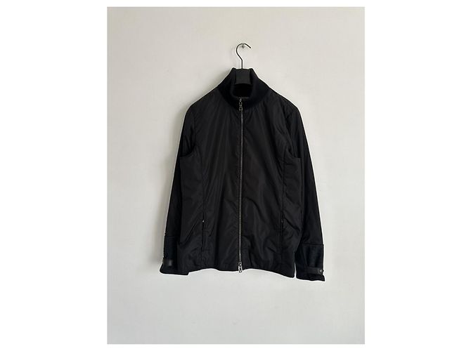 Abrigo doble de lana y nylon Prada negro - vista 18