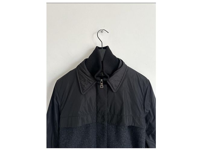 Abrigo doble de lana y nylon Prada negro - vista 5