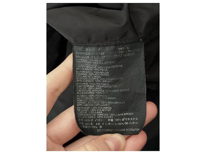 Abrigo doble de lana y nylon Prada negro - vista 9