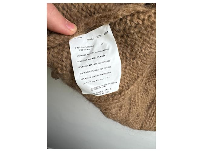 Prada Zip Strickpullover aus Wolle und Mohair Braun - Ansicht 10