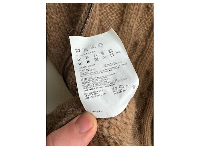Prada Zip Strickpullover aus Wolle und Mohair Braun - Ansicht 11
