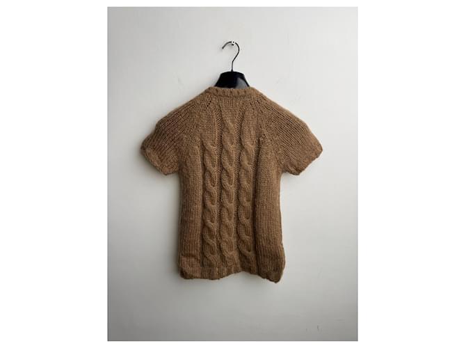 Prada Zip Strickpullover aus Wolle und Mohair Braun - Ansicht 12