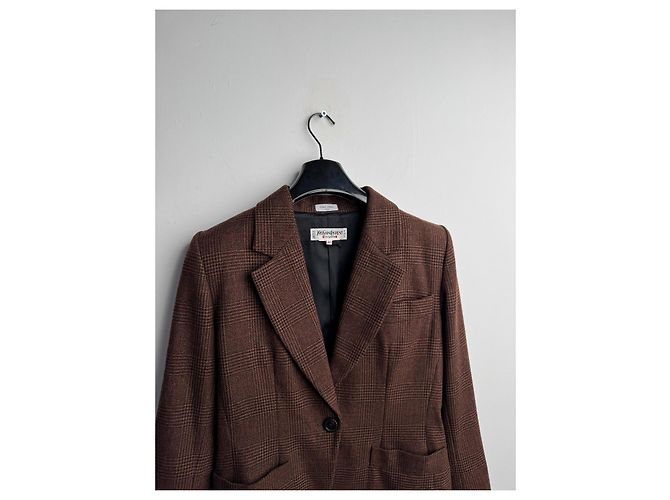 Blazer Icónico Yves Saint Laurent Marrón Lana Castaño - vista 5