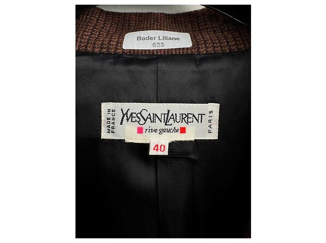 Blazer Icónico Yves Saint Laurent Marrón Lana Castaño - vista 8