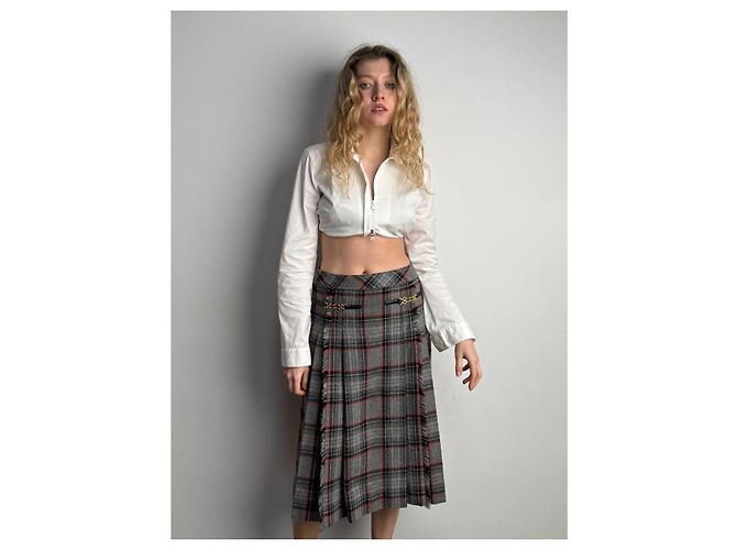 Falda Céline de lana gris Talla 42 - vista 2