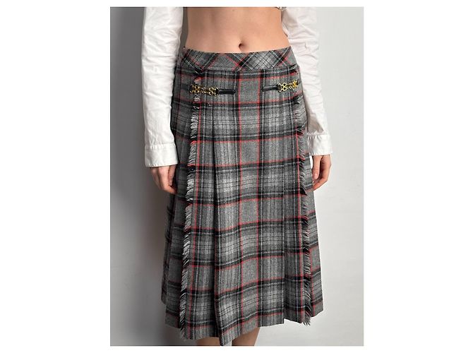 Falda Céline de lana gris Talla 42 - vista 4