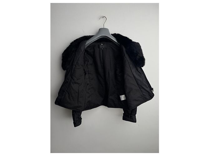 Gucci Tom Ford Rabbit Fur Jacket Black - view 12