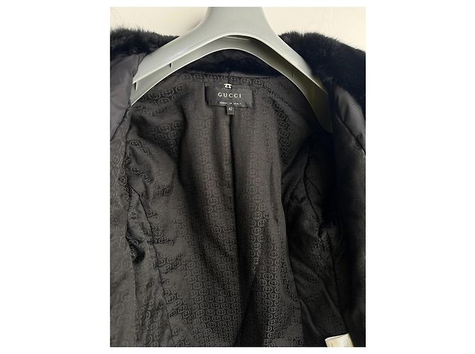 Gucci Tom Ford Rabbit Fur Jacket Black - view 13