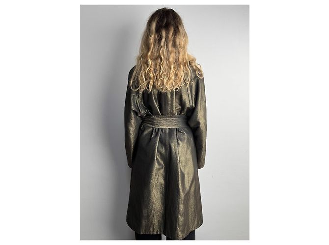 Abrigo de tela dorado Yves Saint Laurent - vista 13