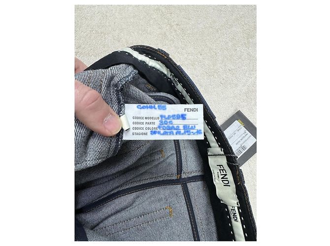 Fendi Pelzjeans Lammfell Navy Blau Marineblau - Ansicht 11