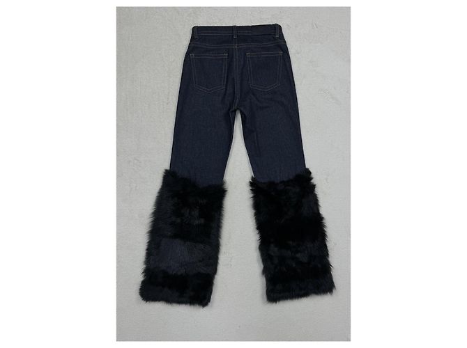 Fendi Pelzjeans Lammfell Navy Blau Marineblau - Ansicht 13