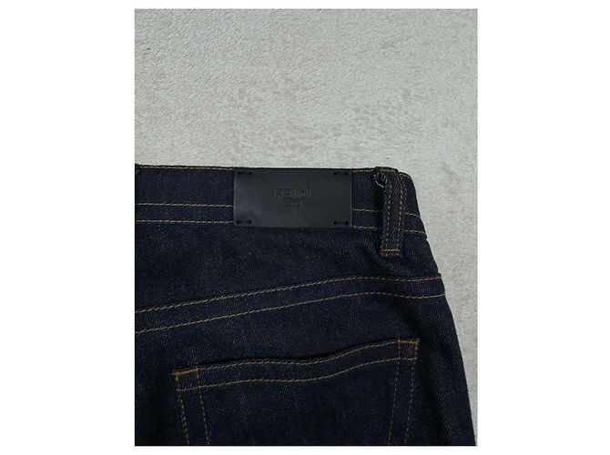 Fendi Pelzjeans Lammfell Navy Blau Marineblau - Ansicht 14