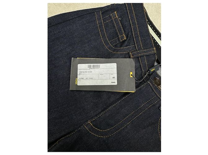 Fendi Pelzjeans Lammfell Navy Blau Marineblau - Ansicht 7