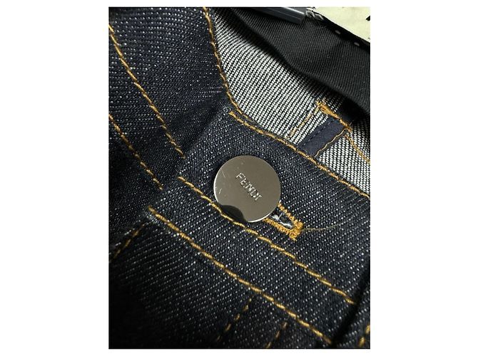 Fendi Pelzjeans Lammfell Navy Blau Marineblau - Ansicht 8
