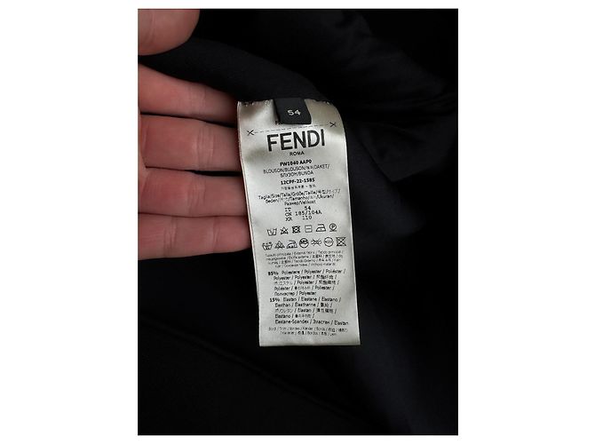 Fendi Felpa con Cappuccio FF Monogram Chenille Nera Nero - vista 11