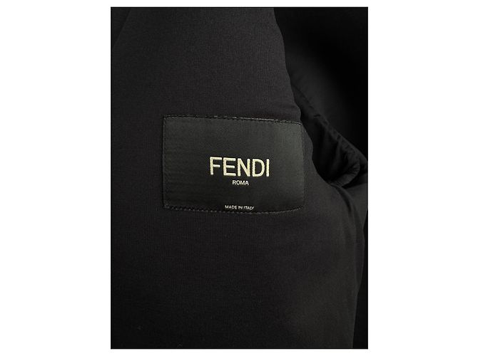 Fendi Felpa con Cappuccio FF Monogram Chenille Nera Nero - vista 9