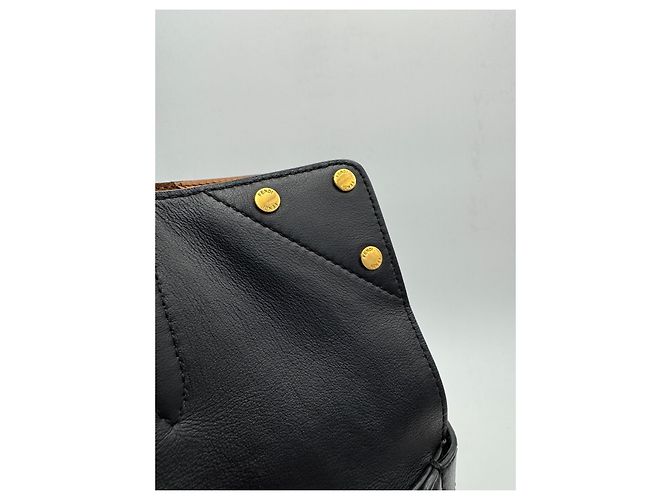 Borsa a tracolla Fendi Flip nera in pelle Nero - vista 10