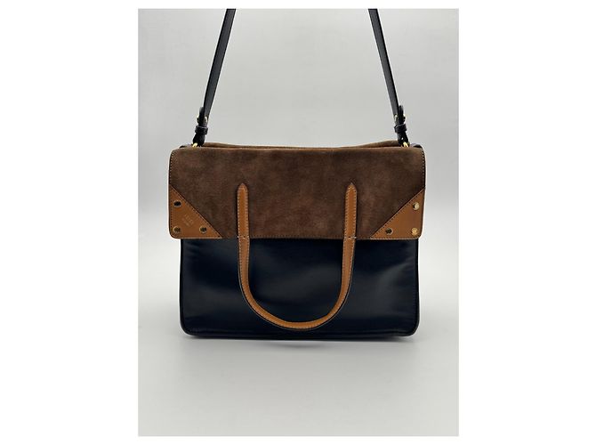 Borsa a tracolla Fendi Flip nera in pelle Nero - vista 5