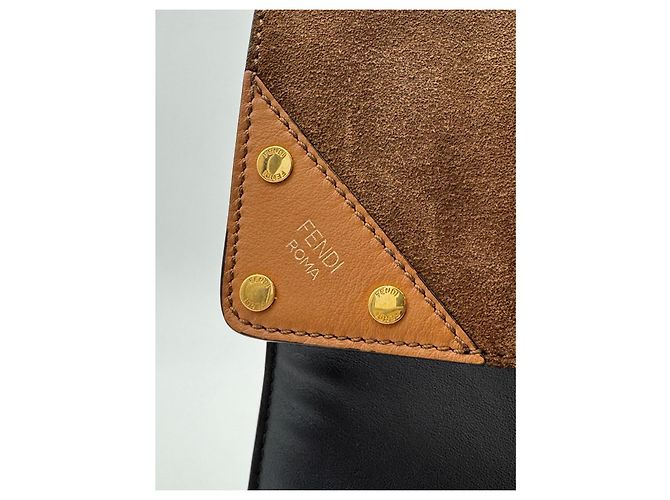Borsa a tracolla Fendi Flip nera in pelle Nero - vista 6