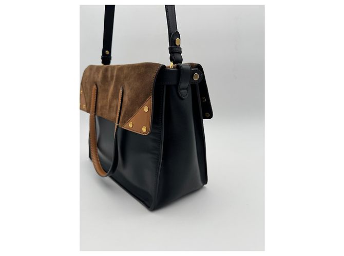 Borsa a tracolla Fendi Flip nera in pelle Nero - vista 8