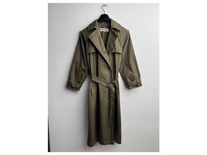 Trench coat militar Yves Saint Laurent Khaki de algodón Caqui - vista 10