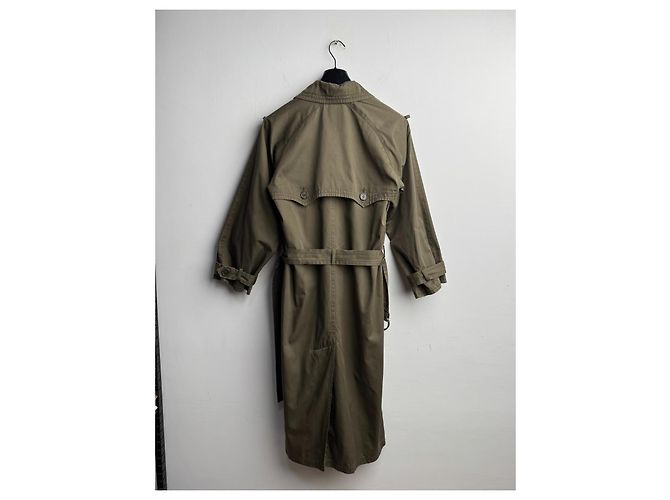 Trench coat militar Yves Saint Laurent Khaki de algodón Caqui - vista 15