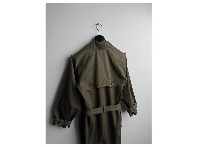 Trench coat militar Yves Saint Laurent Khaki de algodón Caqui - vista 16