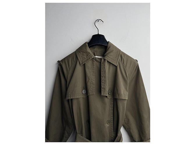 Trench coat militar Yves Saint Laurent Khaki de algodón Caqui - vista 5