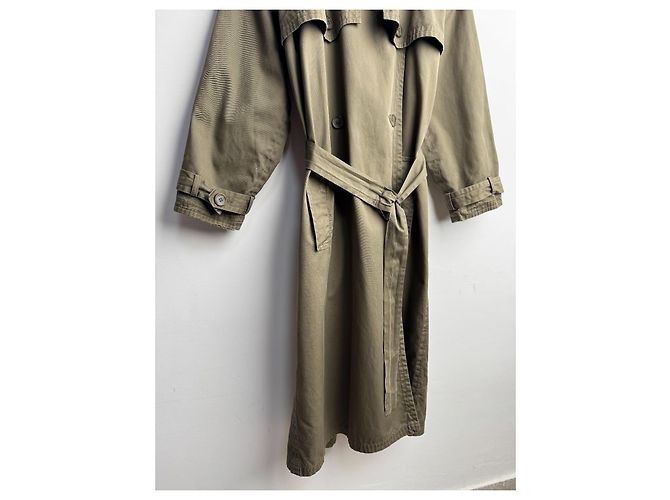 Trench coat militar Yves Saint Laurent Khaki de algodón Caqui - vista 7