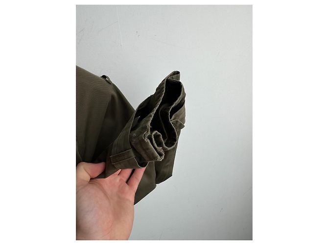 Trench coat militar Yves Saint Laurent Khaki de algodón Caqui - vista 8