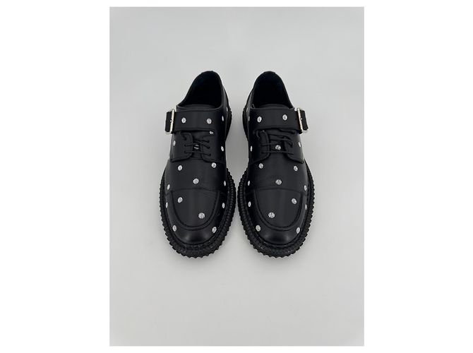 Derby Dior Homme in pelle ricamati a pois neri Nero - vista 2