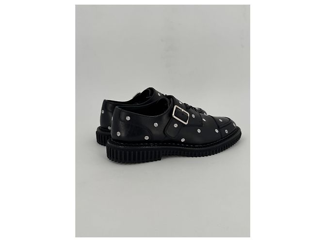 Derby Dior Homme in pelle ricamati a pois neri Nero - vista 3