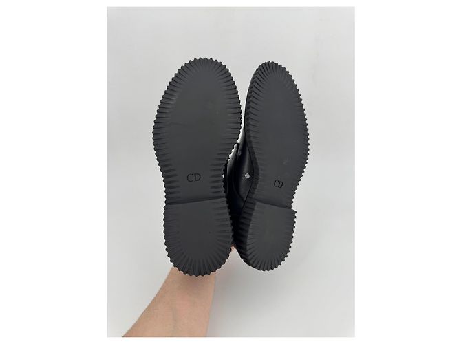 Derby Dior Homme in pelle ricamati a pois neri Nero - vista 4