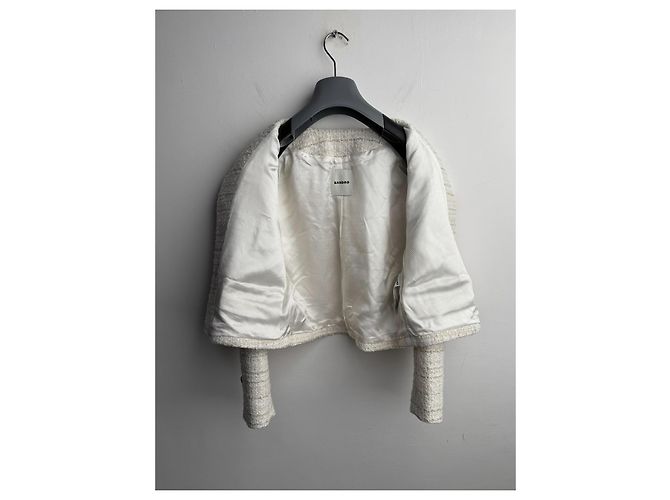 Sandro Blazer de Tweed Zally Beige - vista 9