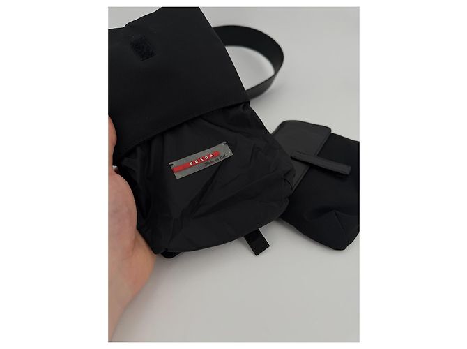 Prada Sport Double Pouch Belt Bag Nero Nylon - vista 6