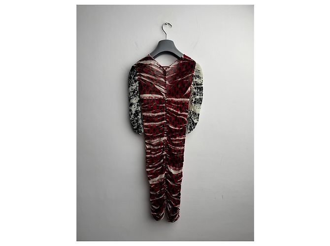 Jean Paul Gaultier Soleil Tattoo Mesh Kleid Rot - Ansicht 11
