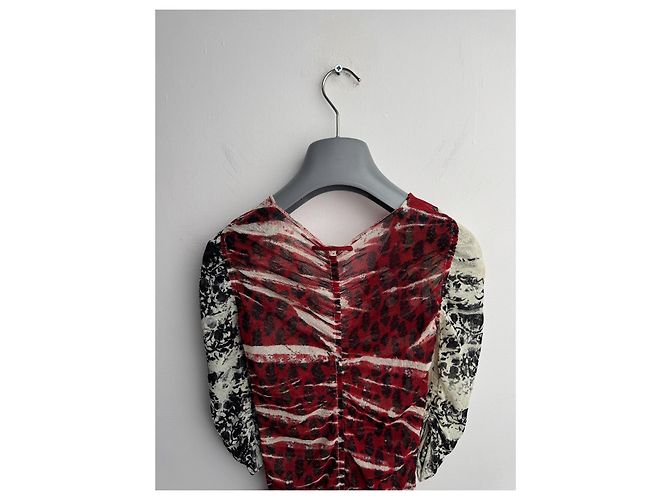Jean Paul Gaultier Soleil Tattoo Mesh Kleid Rot - Ansicht 12