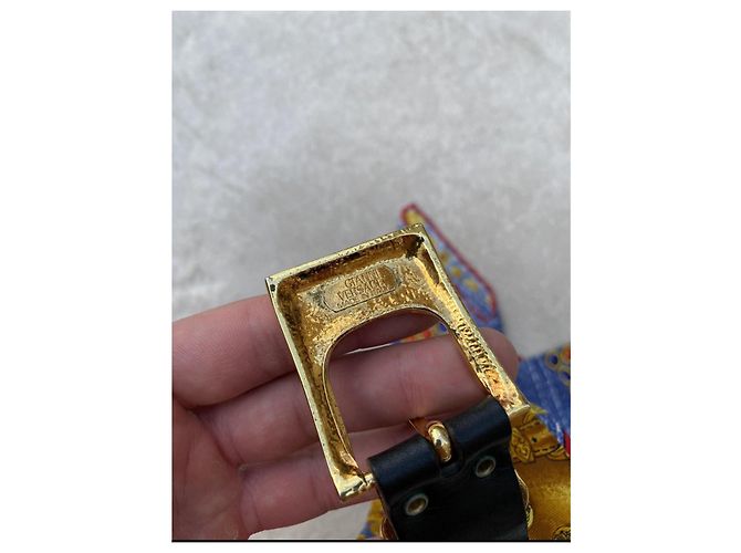 Gianni Versace Medusa Seidengürtel Blau - Ansicht 11