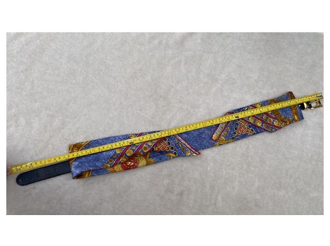 Gianni Versace Medusa Seidengürtel Blau - Ansicht 13