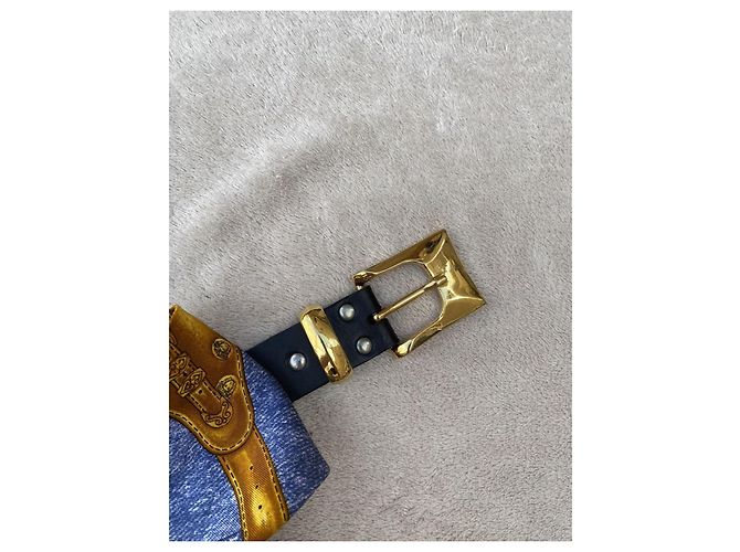 Gianni Versace Medusa Seidengürtel Blau - Ansicht 15